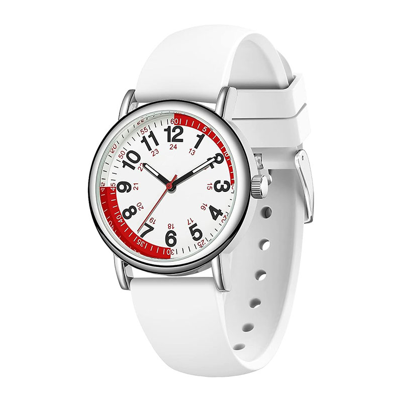 Customise Easy Read Dial Military Time Silicone Band Nurse Watch for Medical Professionals And Students